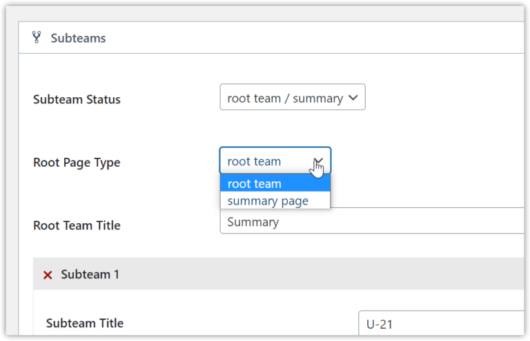 New Subteams feature in Football and Sports Leagues plugins